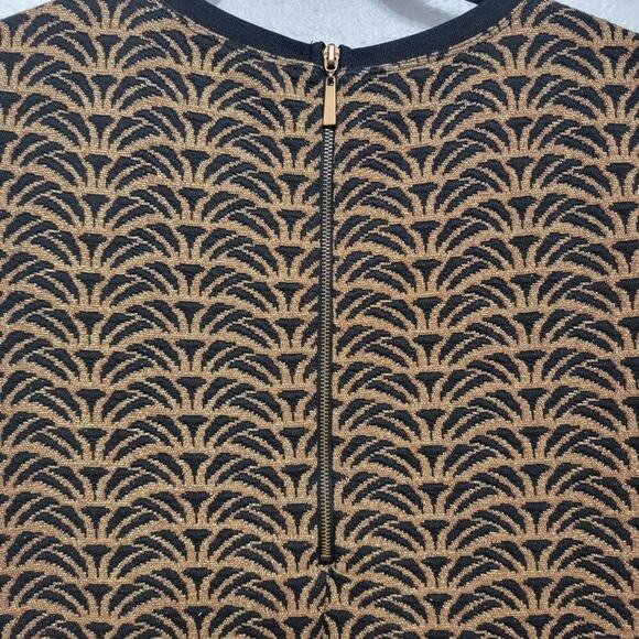 Metallic Quilted Short Sleeve Dress Medium Signature Collection 669 - Picture 6 of 11